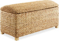 Casafield 36" Storage Trunk with Curved Lid and Safety Hinge - Natural, Water Hyacinth Wicker Storage Chest for Bedroom, Entry Way, Living Room