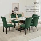 adochr Velvet Dining Chairs Set of 2, Parsons Kitchen Chair, Green | Wooden Legs & Nailed Trim, Upholstered Dining Room Chairs 350 LBS Capacity