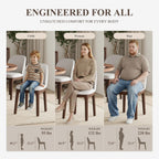 MALOL Wooden Dining Chairs Set of 4, Upholstered Kitchen & Dining Room Chairs with Thickened Wooden Legs, Farmhouse Side Chairs, Beige