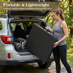 VECELO Folding Table 4 Ft, 3 Adjustable Height, Portable w/Handle, Black | Fold-in-Half, Heavy Duty, Space Saving, Plastic Utility Table, for Camping, Party, Dining, Indoor & Outdoor Use