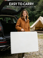 6Ft Folding Table, Heavy Duty Fold-in-Half Portable Plastic White | HDPE portable table indoor outdoor. Camp table, picnic table, party use. Lightweight holds 350 lbs. Easy fold side table