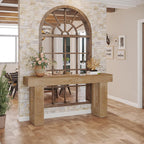 Tribesigns Farmhouse Console Table, 63-Inch Long Narrow Sofa Table Behind The Couch, Wooden Rectangular Entryway Table for Entrance, Hallway, Living Room (Natural)