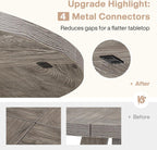 Tribesigns 47 inch Round Dining Table Wood Kitchen Table for Dining Room, 47" Dinner Room Tables for 4-6, Farmhouse Accent Furniture with Wooden Tabletop and Cross Base, Rustic Grey | for Dining Room