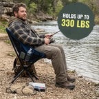 360° Rotation Swivel Camping Chair- Holds 330lb, Small Portable Folding Chair, Ultralight 4lb Compact Backpack Chair with Carry Bag & Side Pocket for Camping, Hiking, Beach, Fishing, Hunting
