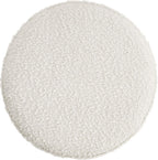 HomePop Organic Shape Ottoman (No Lid, Seat Only) | HomePop Home Décor | Round Pouf Foot Rest – Cream Boucle