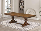 LET-AWA-TP - A Wooden Dining Table with Removable Rectangular Tabletop - Antique Walnut Finish