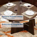 Round Dining Table for 4, 43.3" Kitchen Table for Dining Room, Circle Farmhouse Kitchen Table, Wood Dinner Table for Kitchen, Living Room, Apartment, Walnut Brown
