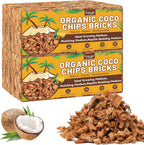 Legigo 4 Pack Coco Husk Chips- 4.4 LB 100% Organic Coconut Coir Chips Brick Potting Soil Mix with Low EC & PH Balance, Compressed Coconut Substrate Coco Chips Mulch Medium for Garden, Flowers, Plants