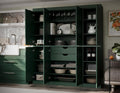 Palace Imports Solid Wood Storage Cabinet - 71.5" Tall, 65" Wide Freestanding Kitchen Pantry with 2-Drawer Kit & Adjustable Shelves – Green, Renewable Eco-Friendly 100% Wood, Made in Brazil
