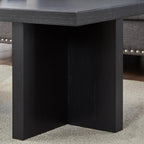 Roundhill Furniture Mchome Square End Table, Nightstand, Black Finish
