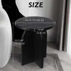 Oakrain End Table with Pedestal, Wood Side Table Bedside Sofa Couch, Modern Nightstand for Bedroom, Small Round Coffee Table for Living Room Office Balcony, Black