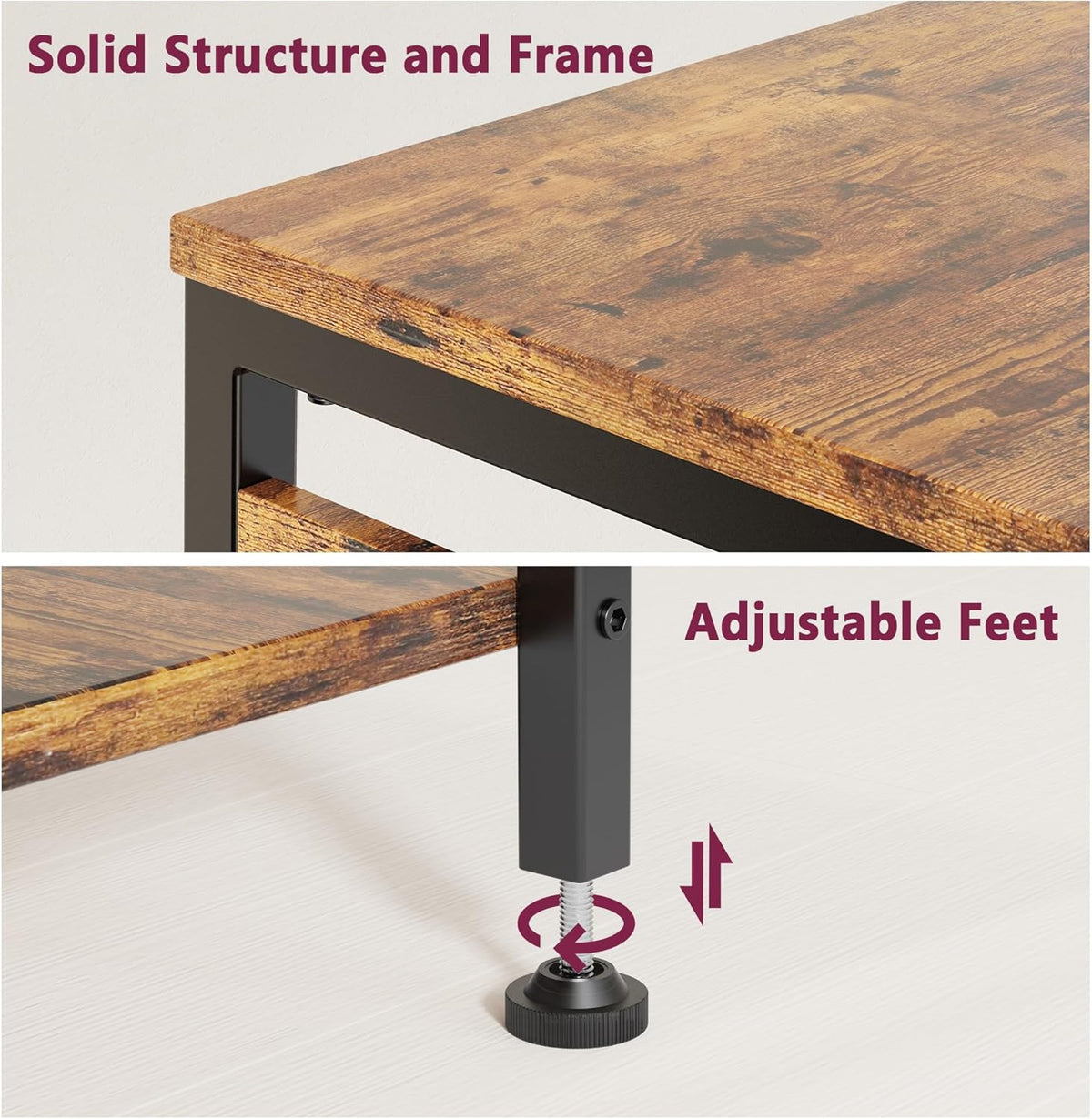 Side Table with Charging Station, Nightstand with USB Ports and Outlets, Tall Side Table with 3 Storage Shelves, Small Entry Table for Living Room, Bedroom, Sofa Couch, Hallway, Office, Rustic Brown
