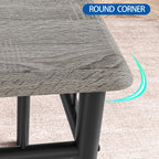 GarveeHome Small Dining Table Set for 2, Square Table and Chairs Set of 2, 3 Piece Kitchen Table Set of 2 with Upholstered Chairs, Dinner Table Set for 2 for Small Spaces, Apartment, Rustic Gray