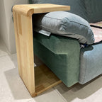 C-Shaped Side Table, Solid Wood End Table for Couch Sofa and Bed, Wooden C Tables for Living Room Bedroom, Small Snack Tray Table for Space Saving (1, 24.4" H-Natural)