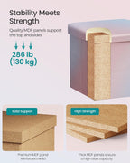 SONGMICS Folding Storage Ottoman Bench, Linen Fabric, Storage Chest, Foot Rest Stool, Holds up to 286.6 lb, 11.8 x 11.8 x 11.8 in, Bedroom Bench, Pink-Blue Ombre, Minota Collection ULSF028X101