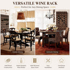 Wall Mounted Wine Riddling Rack,Wall Mounted Wine Rack Solid Wood Storage Organizer Vertical Display Stand for Kitchen Dining Room Bar Rustic Home Decor Space Saving Design(2 * 8, Brown)