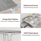 GAOMON 3-Piece Dining Table Set, Sturdy Wooden Square Table and Chair Breakfast Table Set for 2 Person,for Home or Commercial Dining Room,White+ Grey