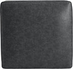 Christopher Knight Home Ellis Faux Leather Ottoman Footstool, Square Pouf Poufee Footrest Ottoman Large Seat, Modern Side Table for Living Room Bedroom Home Decor Gifts, Black