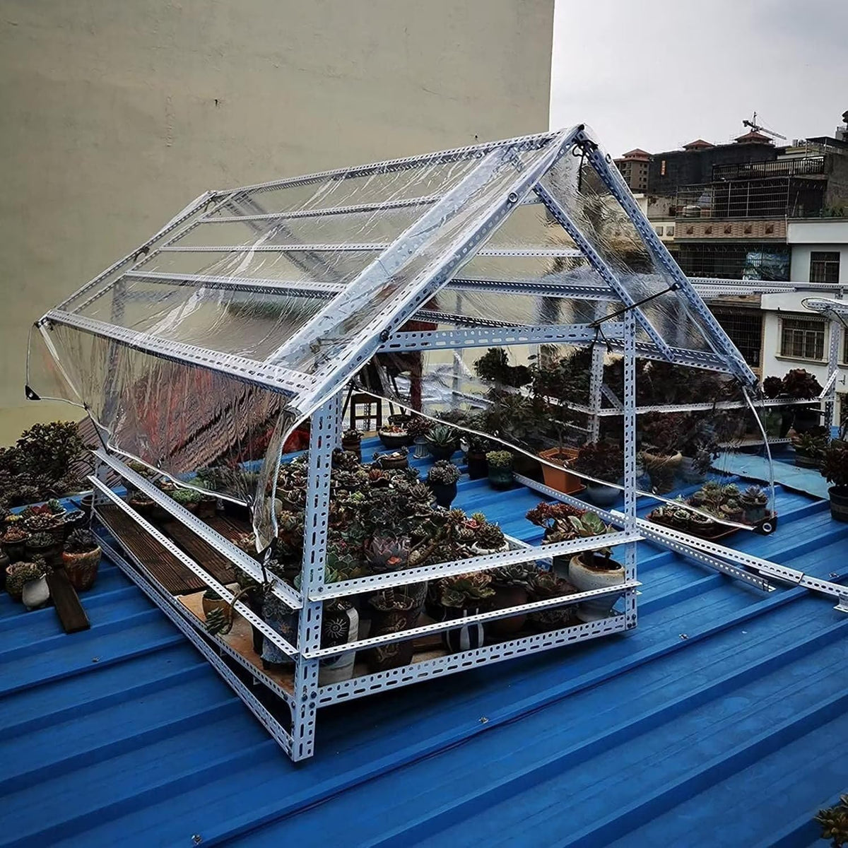 4' X 6' Clear Tarps Heavy Duty Waterproof PVC Vinyl 14 Mil Thick, Glass Tarpaulin with Metal Grommets, Protects Against Water, Tear, Cold Weather Resistan for Greenhouse Balcony Garden