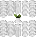 100 Packs 4" Small Clear Plant Saucers for Indoor Outdoor Use Heavy Duty Plastic Plant Trays for Planter Bulk Flower Pot Drip Trays to Catch Water, 4 to 20 Inch
