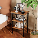 VECELO Modern Nightstands X-Design Side End Table Night Stand with Storage Shelf for Bedroom,Living Room