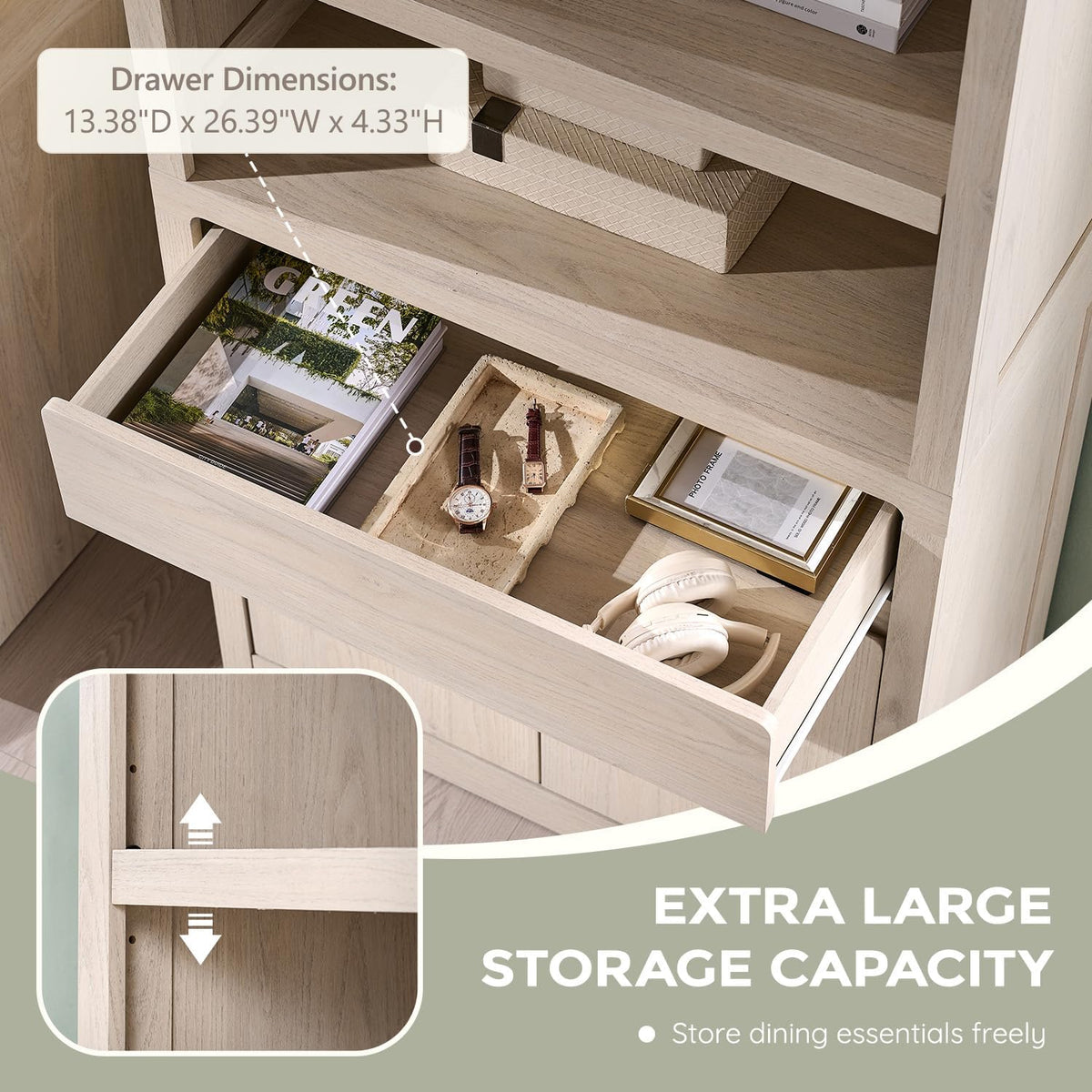 72" Tall Kitchen Pantry Cabinet, Wood Pantry Storage Cabinet w/Drawer, Hutch Cabinet with Adjustable Shelves, Freestanding Morden Versatile Cupboard for Living Room, Bathroom, Cream