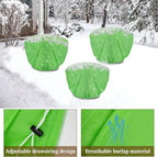 ANPHSIN 3 Pcs Plant Covers Freeze Protection - 19.6in x 39.3in Winter Shrub Plant Protection Bags, Frost Blankets Cloths with Drawstring for Outdoor Garden Rose Bush Plants, Green