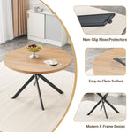 Round Dining Table Set for 4, Round Kitchen Dining Table and Chairs Set for 4,46.5" Modern Dining Room Table Set for 4 with Upholstered Chairs for Small Space Kitchen Office Cafe Apartment