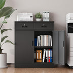 Locking Storage Cabinet, 36" H Metal Storage Cabinet, Metal Garage Storage Cabinet for Home, School, Office, Garage, Black