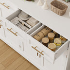 HOSTACK 60" W Sideboard Buffet Cabinet with Storage, Kitchen Cabinet, White