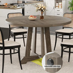 Garvee 47 Inch Round Dining Table for 4-6, Wood Kitchen Table with Cross Base and Adjustable Foot Pads, Dining Room Table with Circle Tabletop for Dining Room, Kitchen, Living Room, Brown