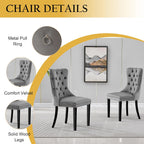 Round Glass Dining Table Set for 4, Modern 36 Inch Glass Kitchen Table with Silver Stainless Steel Legs and 4 Grey Velvet Chairs, for Dining Room, Apartment, Small Space