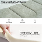 54" Boucle Bench for Bedroom Window End of Bed, Sage | Long Tufted Padded End of Bed Bench, Upholstered, For Living Room/Entryway/Dining Bench/Hallway/Indoor, Modern