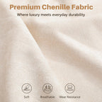 Vesgantti 85'' Chenille Couch for Living Room, 3 Seater Comfy Sofa with Wide Armrest, Thick Spring Cushions, Modern Cloud Couch for Apartment, Office, Bedroom, Small Space, Beige