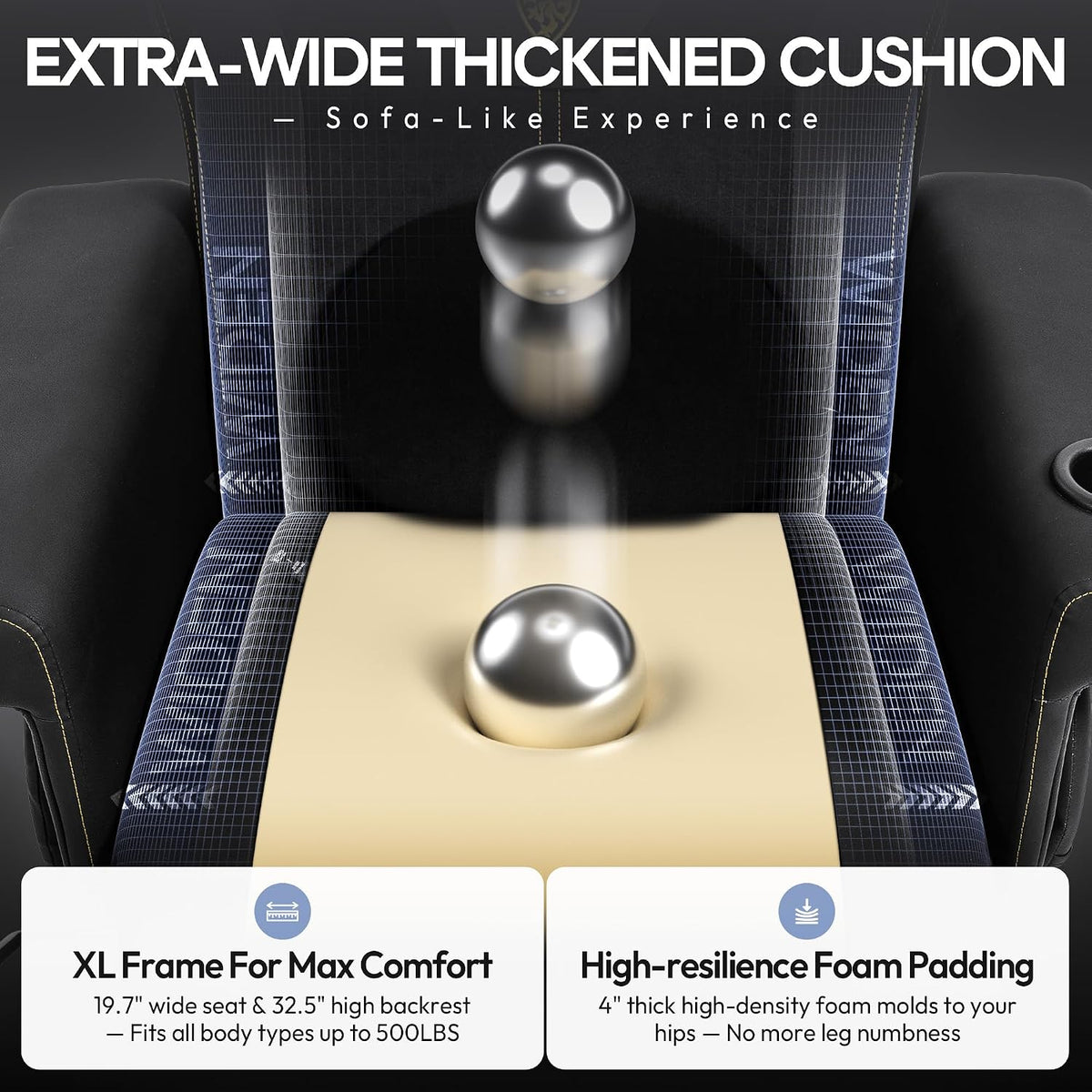 Dowinx Gaming Recliner Chair No Wheels with Footrest Shtasu Massage Lumbar | Racing Style Ergonomic High Back Recliner Heavy Duty, Wider Backrest Thick Cushion for Home Long Gaming Session BlackYellow
