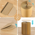 Folding Stool 17-Inch Foldable Paper Stool, Portable Folding Stool | Made with Eco-Friendly Kraft Paper Honeycomb Design, Only1.2 Inches Thick When Folded.Modern Minimalist Living Room Stool
