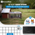 Fencer Wire 16 Gauge Black Vinyl Coated Welded Wire Mesh Size 1.5 inch by 1.5 inch (3 ft. x 50 ft.)