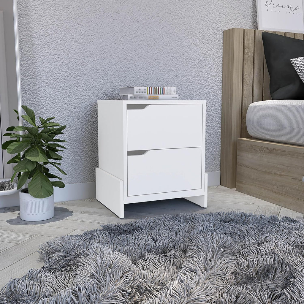 Nightstand with 2-Drawers, End Table with Sturdy Base ﻿,for Small Spaces