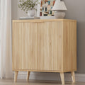 Homleke Buffet Cabinet with Storage, Modern Fluted Accent Sideboard with Doors & Adjustable Shelf, Buffet Table Entryway Cabinets for Living Room, Kitchen, Dining Room, Hallway, Natural