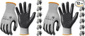 MANUSAGE Safety Gloves for Men and Women - Nitrile Work Gloves With Touchscreen Fingers and Grip - Mechanics Gloves (Size-M, Grey, 6 Pairs)