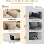 URRED Oversized Modular Sectional Sofa，Solid Khaki：122" U Shaped | Modern Comfy Cloud Couch with Movable Ottoman and Pillow, Deep Seat Couches for Living Room, Bedroom or Apartment