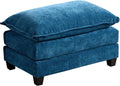 Aoowow Matching Ottomans for Cloud Sofas,Modern Chenille Upholstered Ottoman for Living Room Bedroom,Fluffy Footstool Extention for The Cloud Couches,Soft Comfy Cushioned Footrest (Blue, Ottoman)