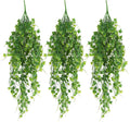 RECUTMS Artificial Plant Faux Plant Ivy Greenery Fake Hanging Plants Faux Greenery Plant Fake Ivy Leaf UV Resistant for Indoor Home Decor Outdoor Garden Yard Porch Wall Decoration 3 Packs（Green）