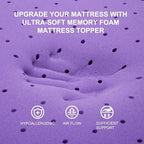 SINWEEK 3 Inch Gel Memory Foam Mattress Topper Ventilated Soft Pressure Relieve Mattress Pad, Breathable Bed Topper, CertiPUR-US Certified, Twin Size