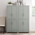 Crosley Furniture Savannah 2-Piece Pantry Storage Cabinet Set with Shelves, Kitchen, Dining, or Laundry Room, Gray
