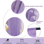 10x10FT Lavender Purple Metallic Sheer Spandex Backdrop, 1 Panel Glitter Photography Background Backdrop, Stretchy Spandex Fabric for Wedding, Party, Baby Shower, Photo Booth Decor