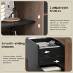 ModernMate 60" File Cabinet with 3 Drawer, Large Storage Sideboard, Filing Cabinet with Built-in Outlet and Adjustable Shelf for Living Room Study Home Office, 15.4" D x 60.2" W x 31.5" H