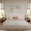 VMU King Size Upholstered Platform Bed Frame with Headboard for Bedroom