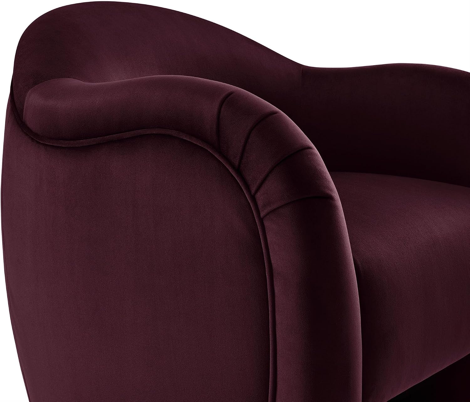 Modway Compose Barrel Chair with Performance Velvet Fabric in Mulberry – Upholstered Accent Armchair with Curved Backrest – Cozy Lounge Chair for Reading – Round Comfy Single Sofa Club Chair