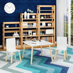 ALEVINE 3 Piece Square Back Kids Table Set | Kids wooden table and chair set with animal-themed chairs, designed for play, learning, crafts, and activities.